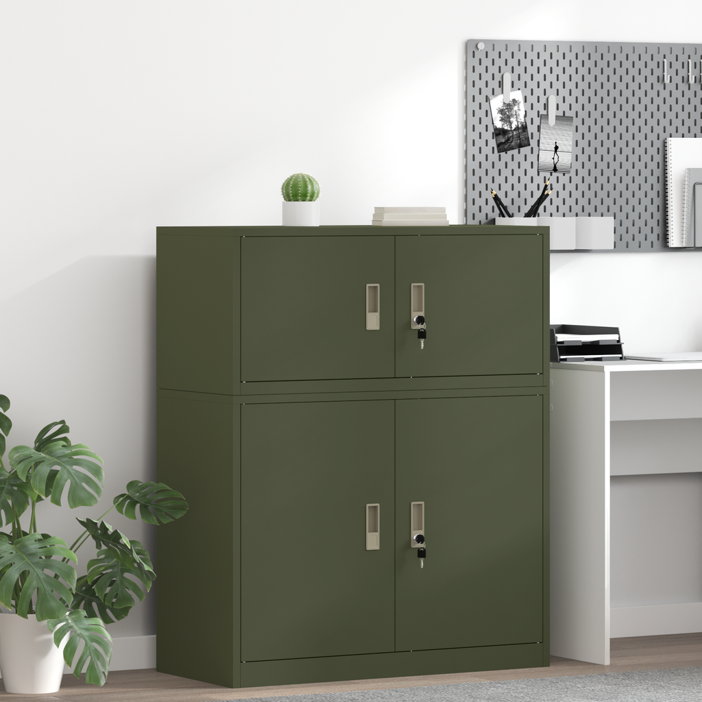 vidaXL Szafka do przechowywania Zielony oliwkowy 90 x 40 x 40 cm Stal