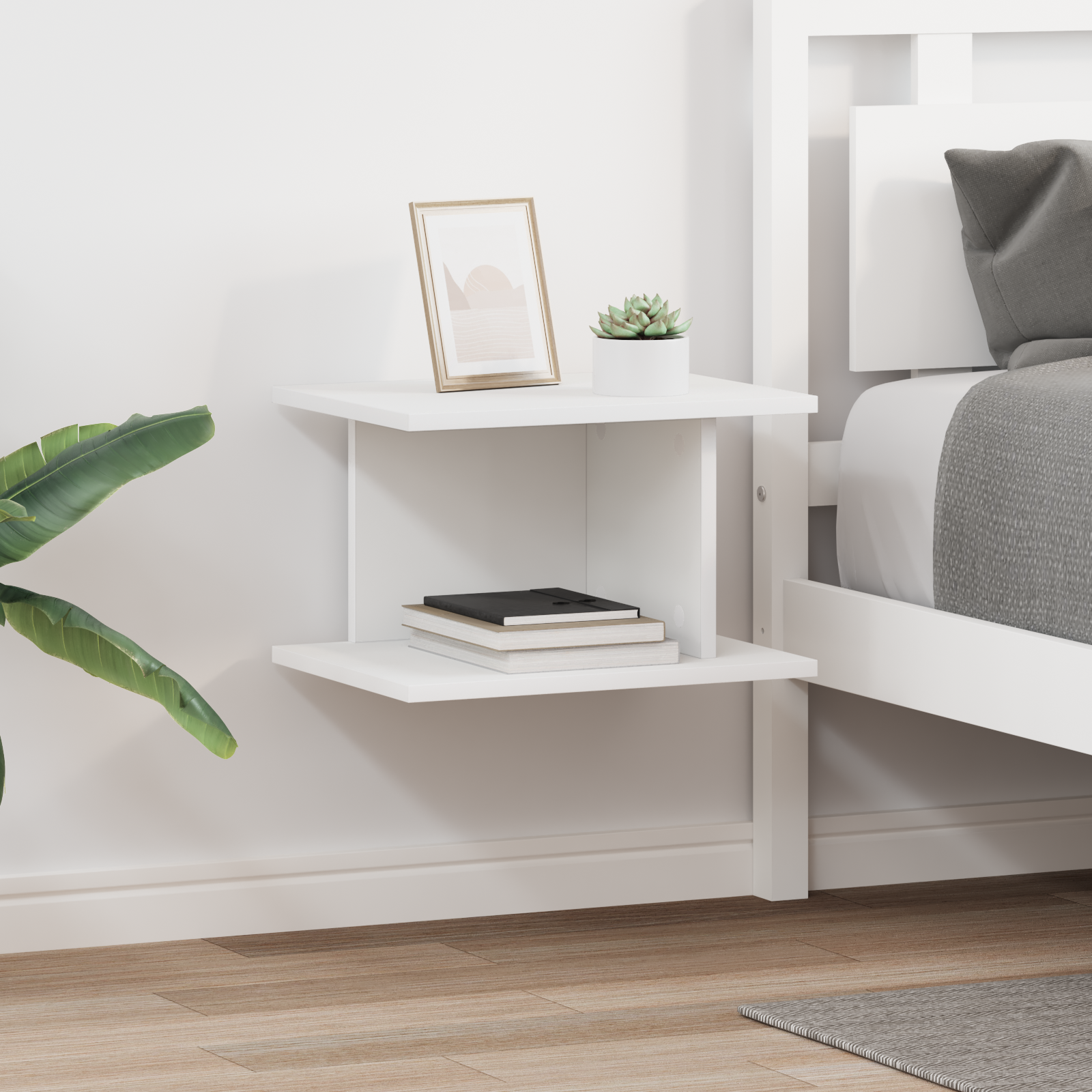 vidaXL Stolik nocny 2 szt. Biały 40 x 30 x 25 cm Drewno inżynieryjne