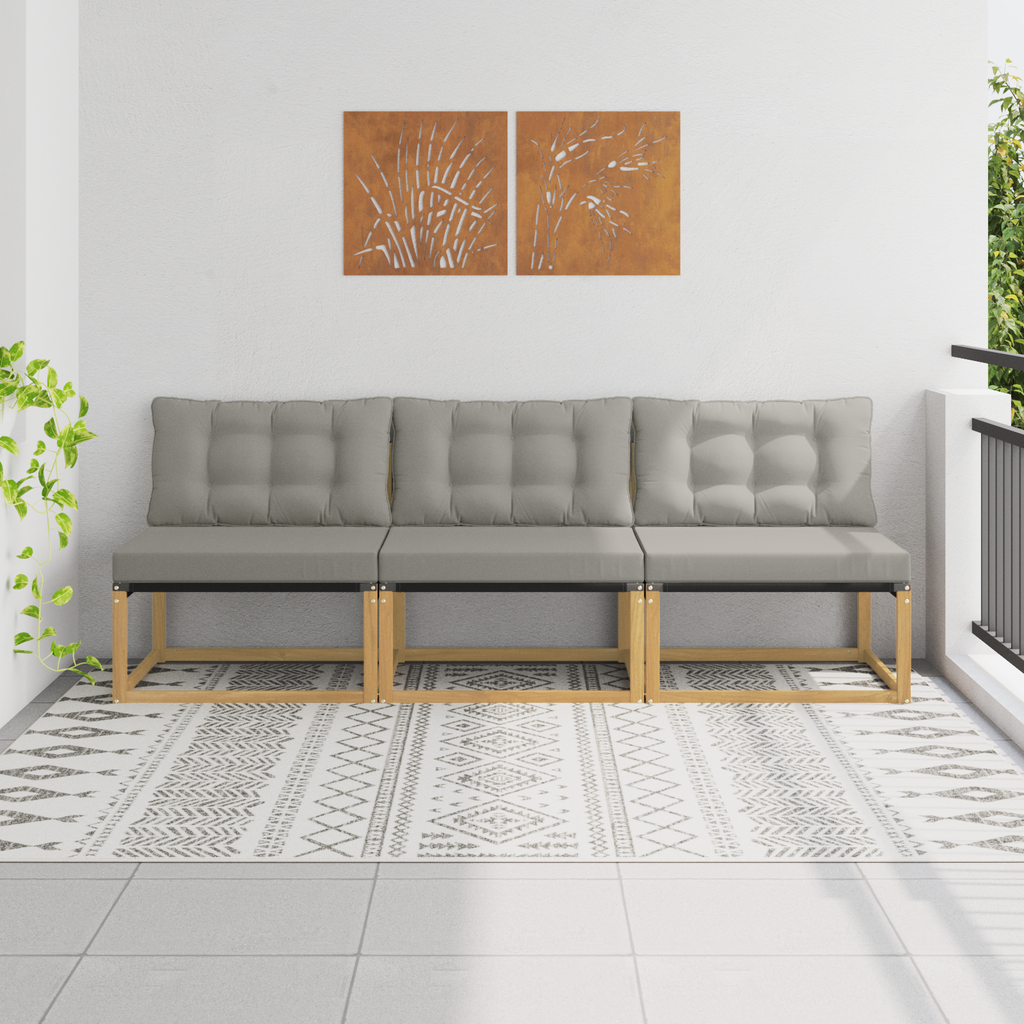vidaXL Środkowa sofa ogrodowa Lite Drewno Akacji Biały