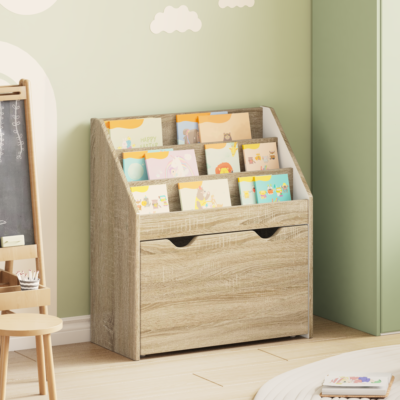vidaXL Biblioteczka dla dzieci z szufladą Dąb Sonoma 60 x 29,5 x 69 cm
