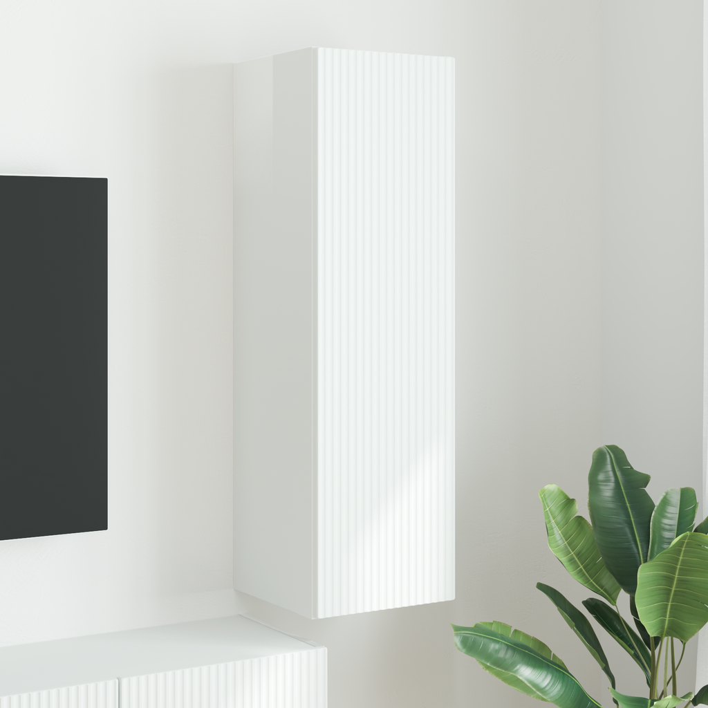 vidaXL Szafka pod telewizor 30 x 31 x 100 cm Błyszcząca biel