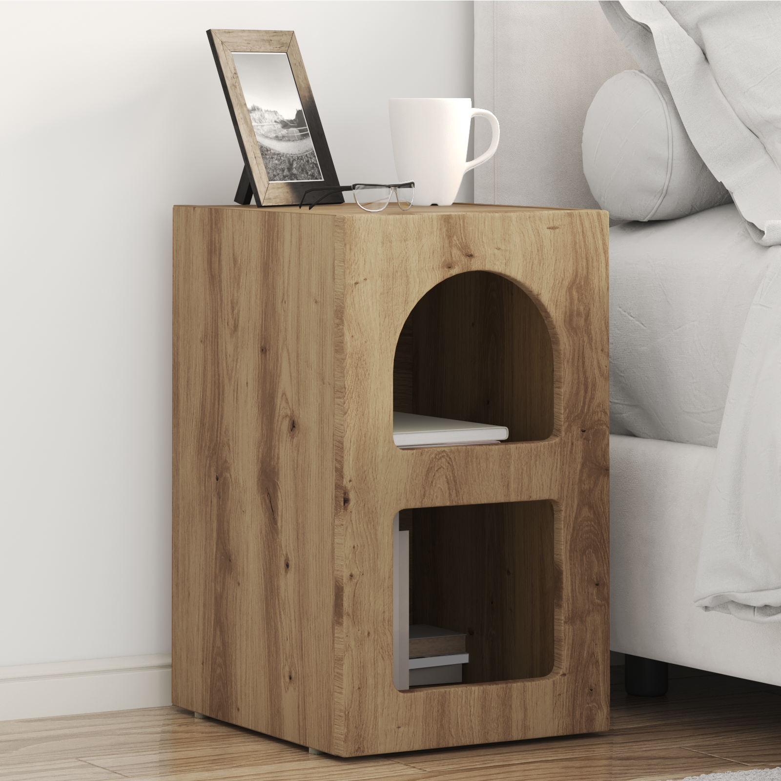 vidaXL Stolik nocny ELST 2 szt. Dąb rzemieślniczy 29,5 x 33,5 x 50 cm