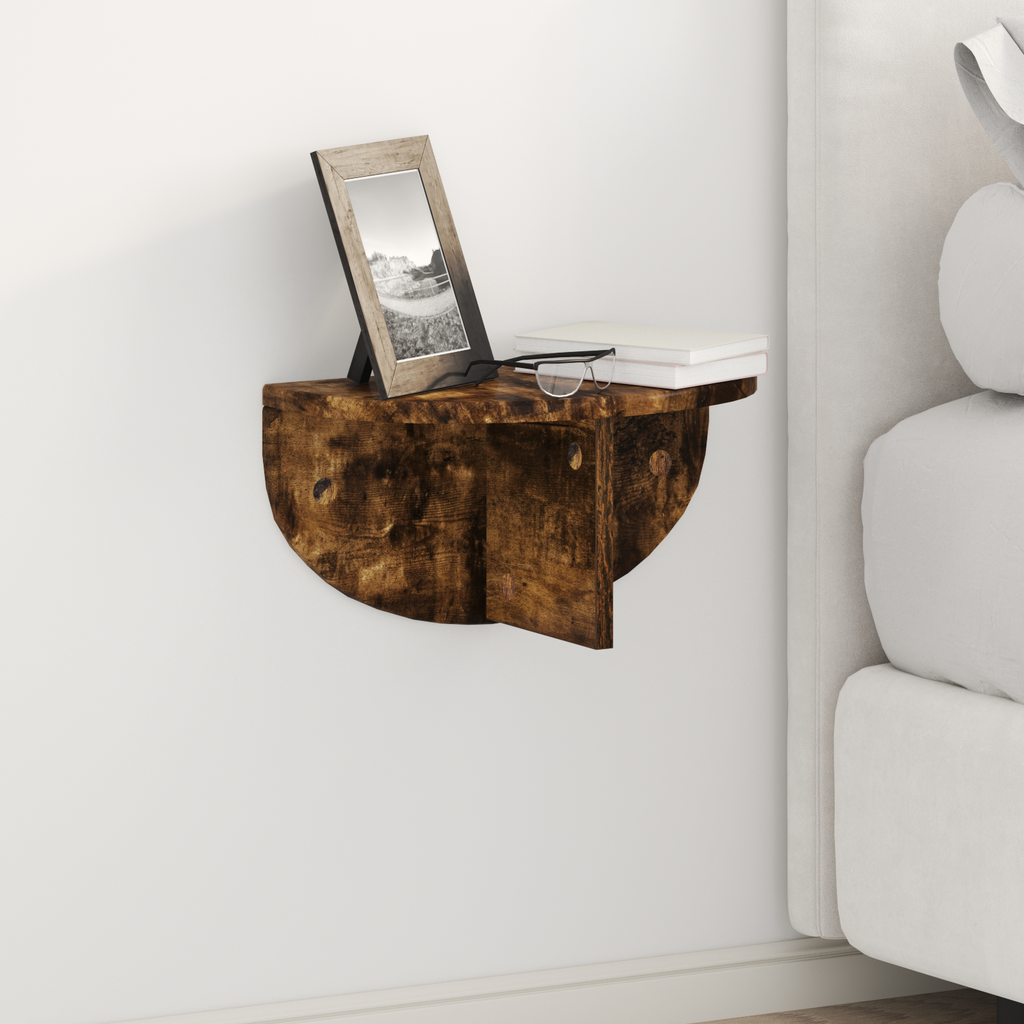 vidaXL Półka ścienna Do montażu na ścianie Dąb wędzony 38 x 19 x 19 cm