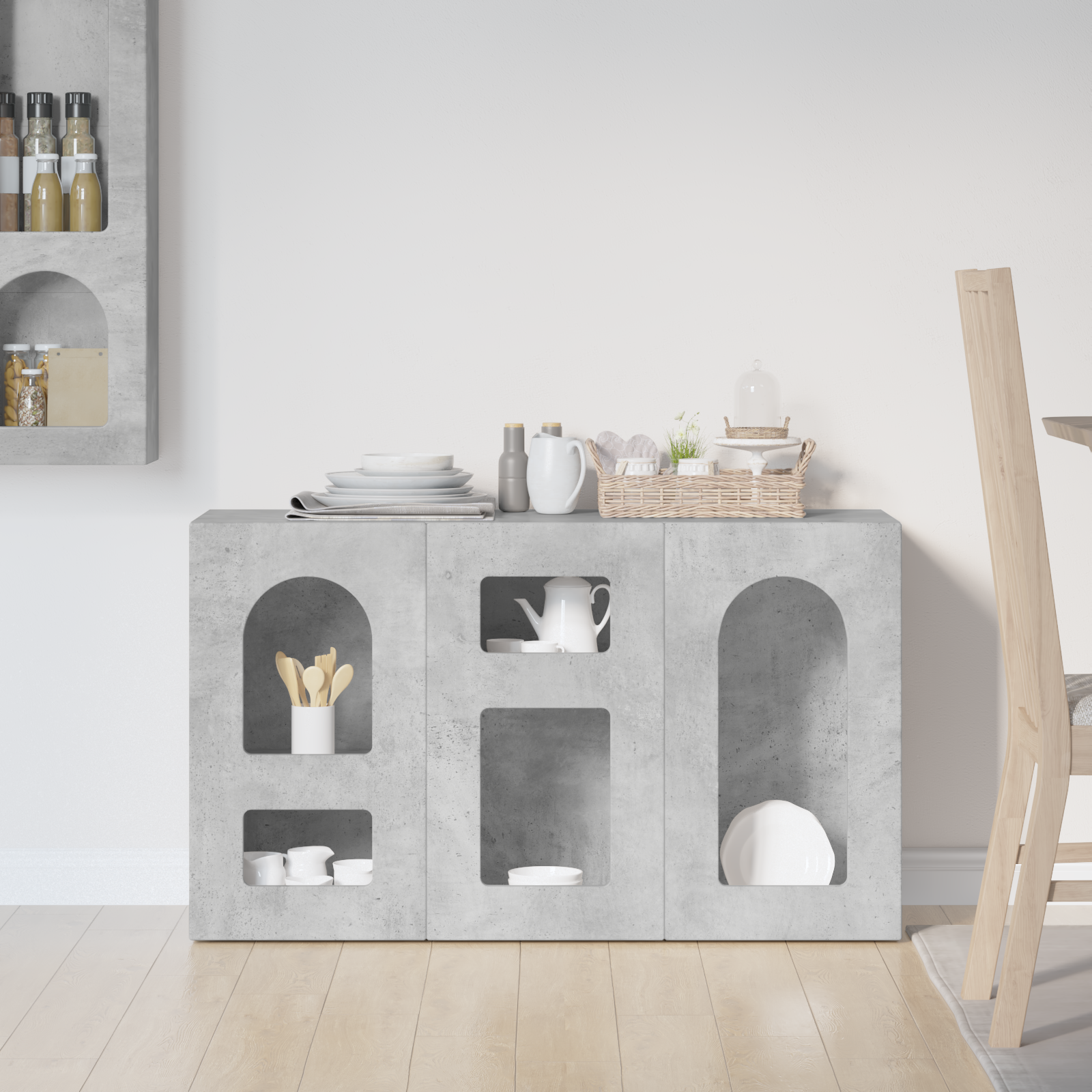 vidaXL Bufet ELST Betonowy szary 100 x 35 x 59 cm Drewno inżynieryjne