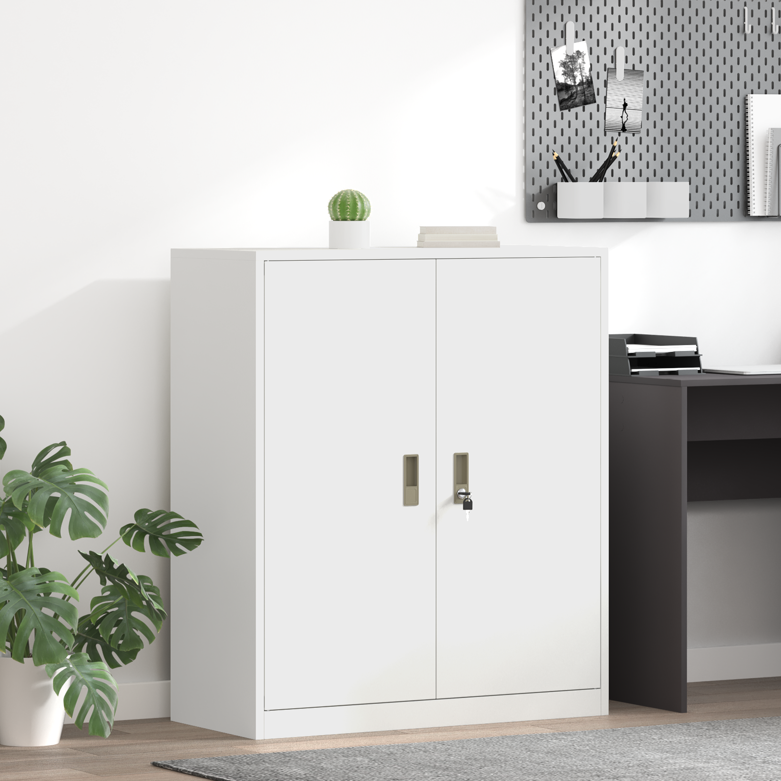 vidaXL Szafka do przechowywania Biały 90 x 40 x 105 cm Stal