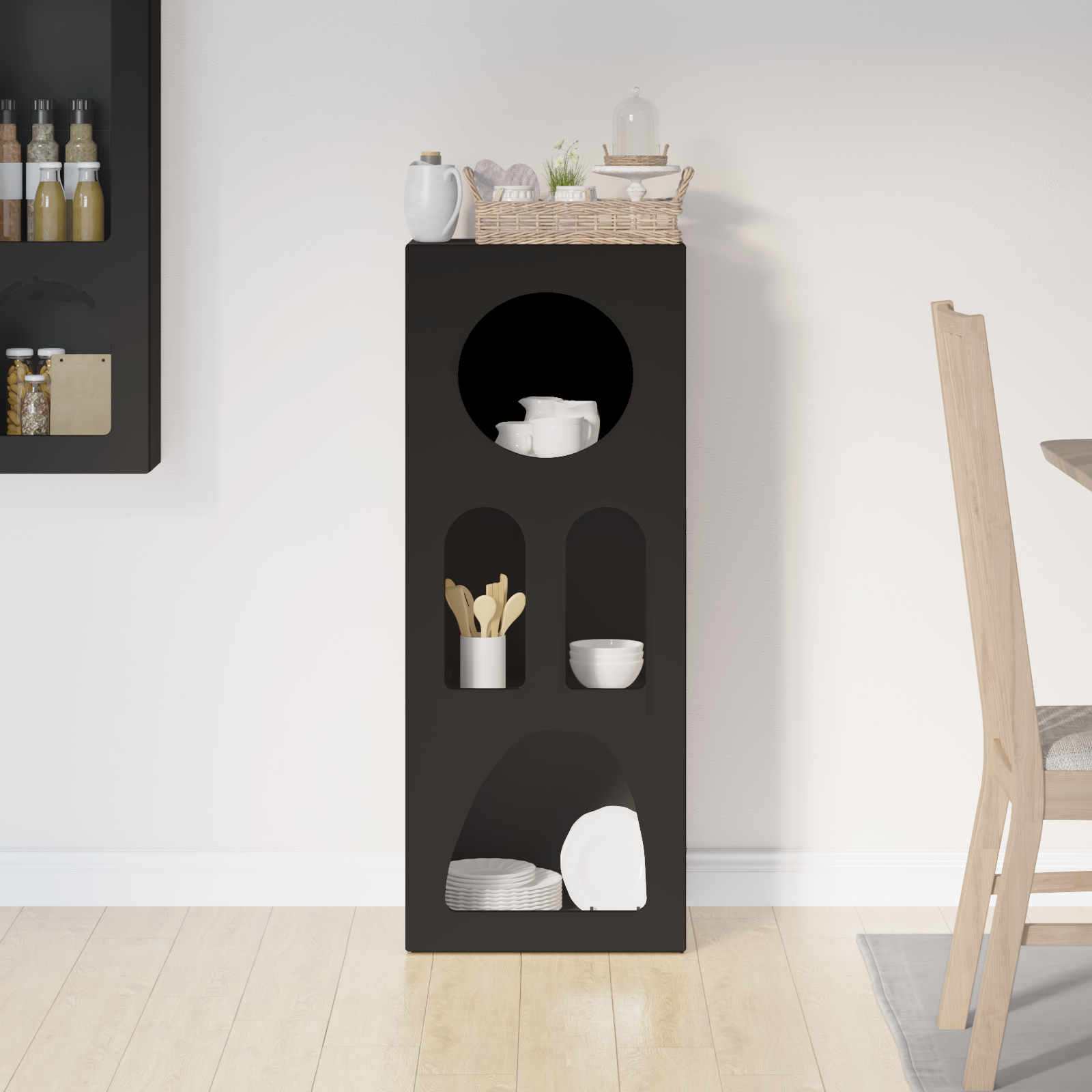 vidaXL Bufet ELST Czarny 40 x 35 x 100.5 cm Drewno inżynieryjne