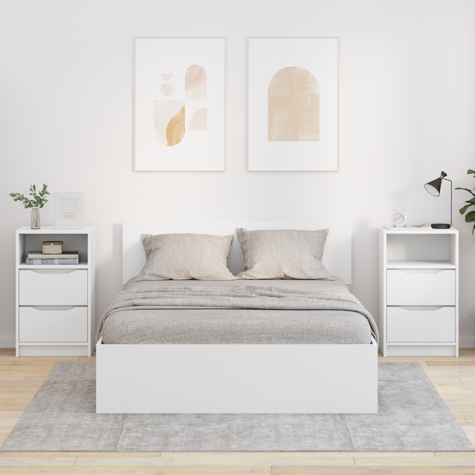 vidaXL Szafki nocne 2 szt. Biały 40 x 30 x 467 cm Drewno inżynieryjne