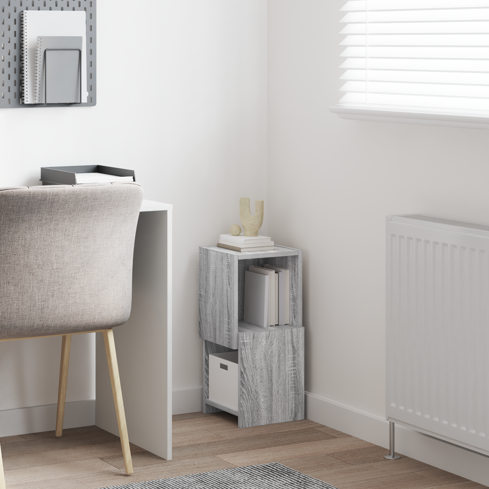 vidaXL Szafka narożna 25,5x25x55cm Drewno inżynieryjne Szary Sonoma
