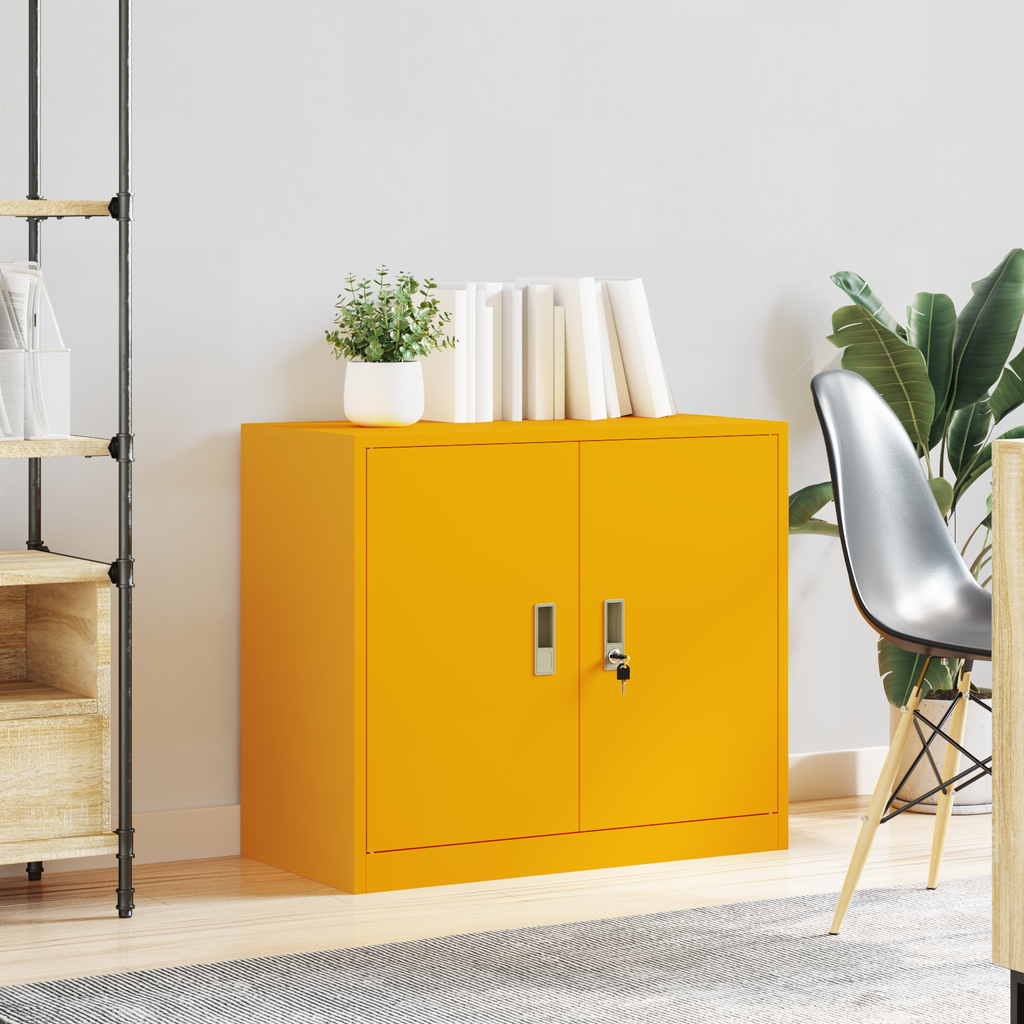 vidaXL Szafka do przechowywania Musztardowy Żółty 80 x 40 x 70 cm Stal