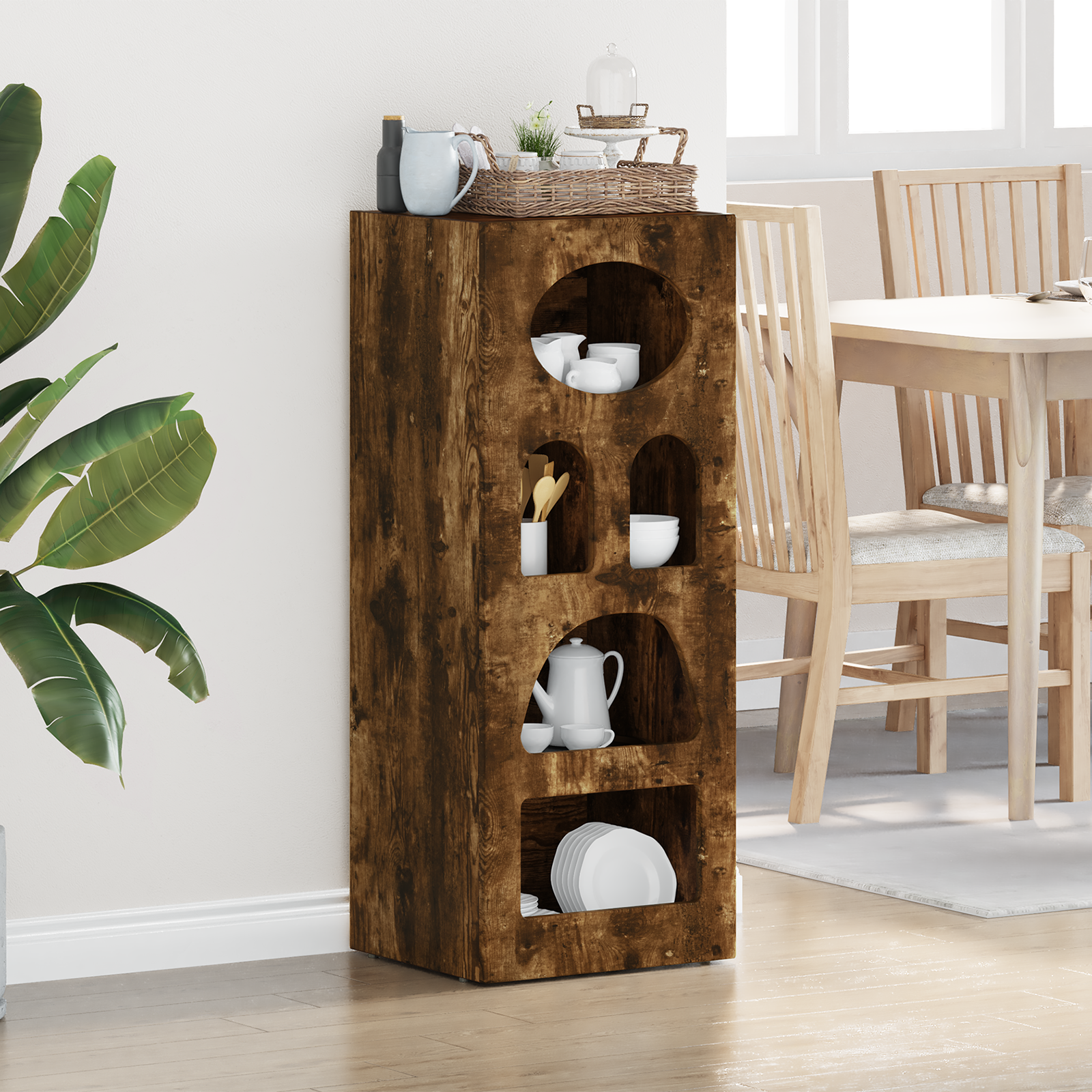 vidaXL Bufet ELST Dąb wędzony 40 x 35 x 100,5 cm Drewno inżynieryjne