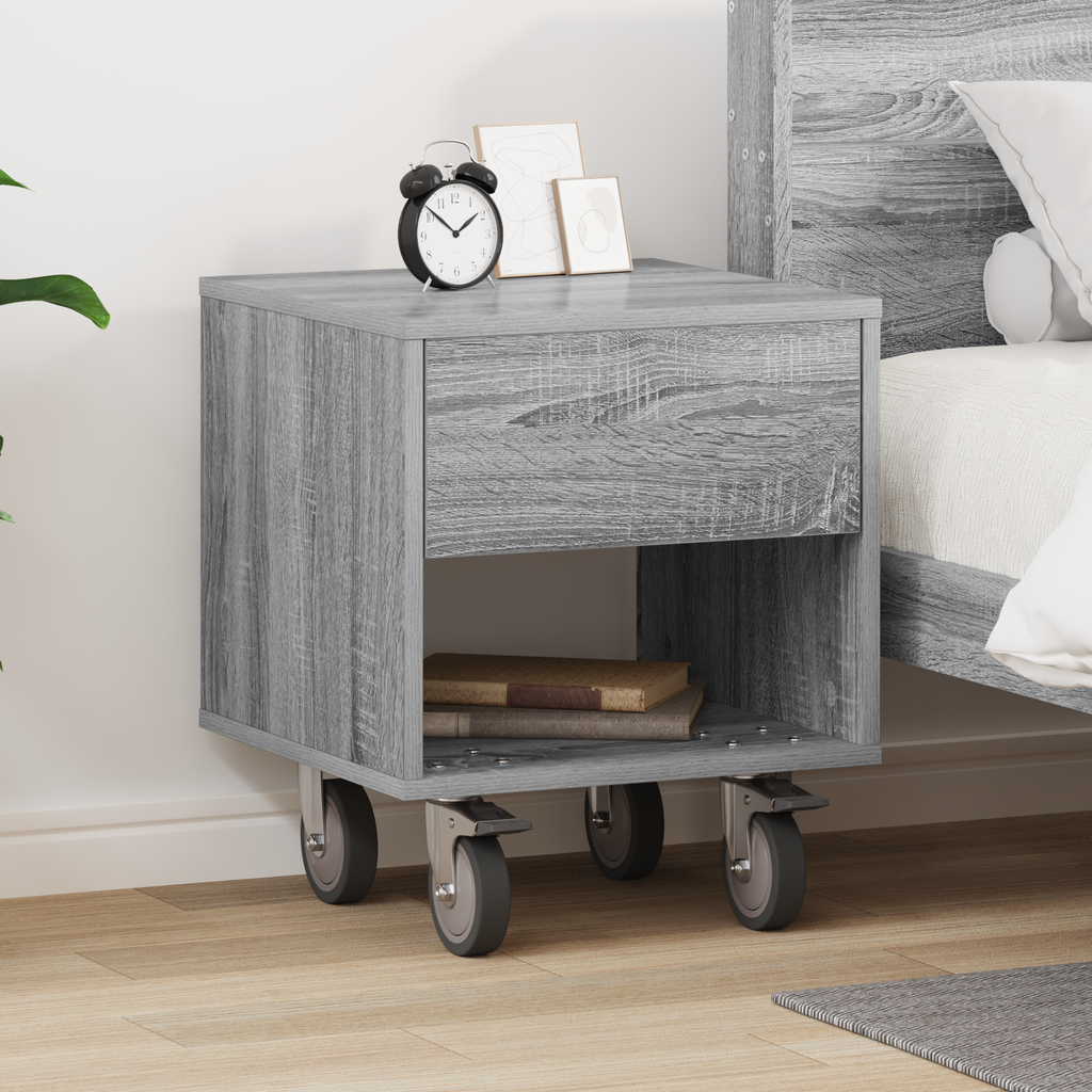 vidaXL Stolik nocny Szary Sonoma 40,5 x 40 x 48 cm Drewno inżynieryjne