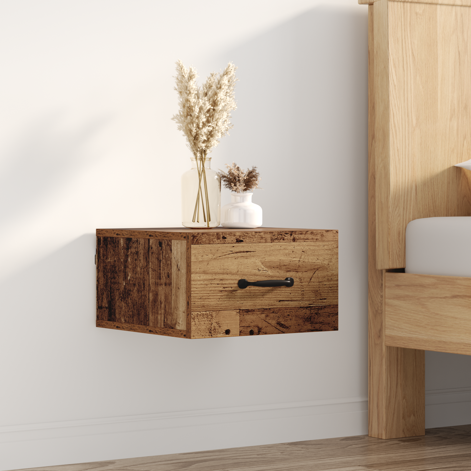 vidaXL Szafka Nocna Stare drewno 35 x 35 x 20 cm Drewno inżynieryjne
