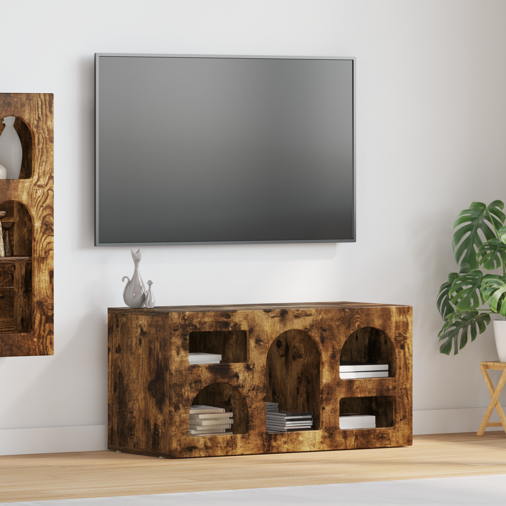 vidaXL Szafka pod telewizor ELST 80 x 35 x 40 cm Dąb wędzony