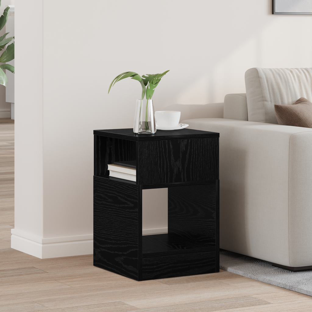 vidaXL Stolik końcowy Czarny Dąb 30,5 x 30 x 45 cm Drewno inżynieryjne