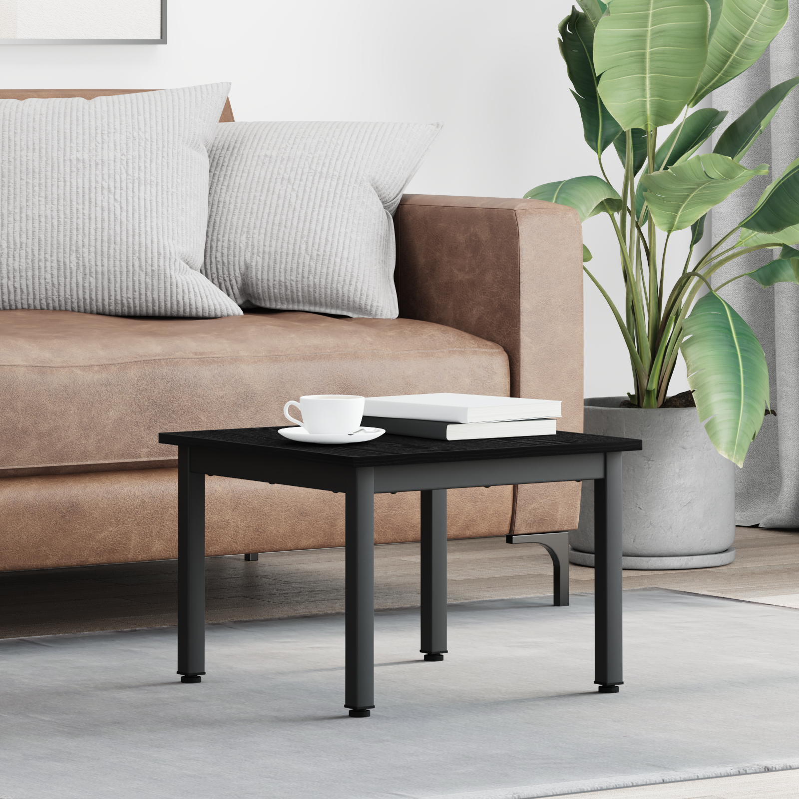 vidaXL Stolik kawowy Czarny Dąb 50 x 50 x 36 cm Drewno inżynieryjne