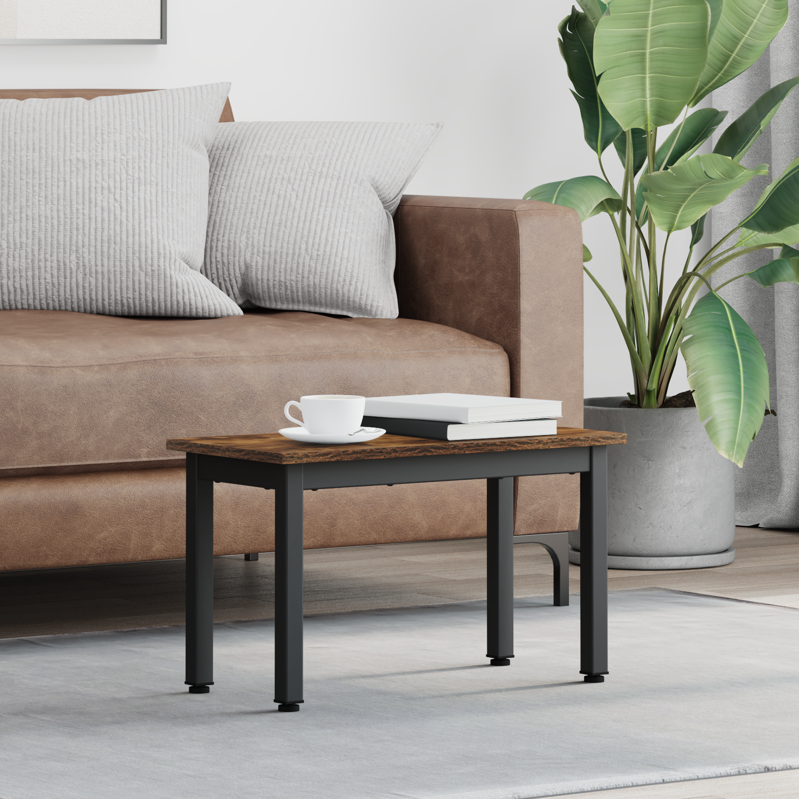 vidaXL Stolik kawowy Dąb dymny 60 x 30 x 36 cm Drewno inżynieryjne