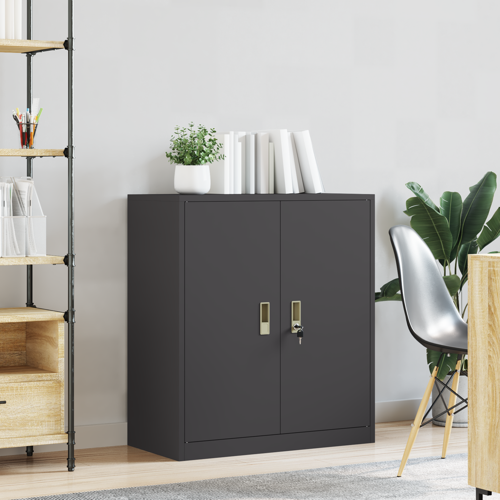 vidaXL Szafka do przechowywania Czarny 80 x 40 x 90 cm Stal