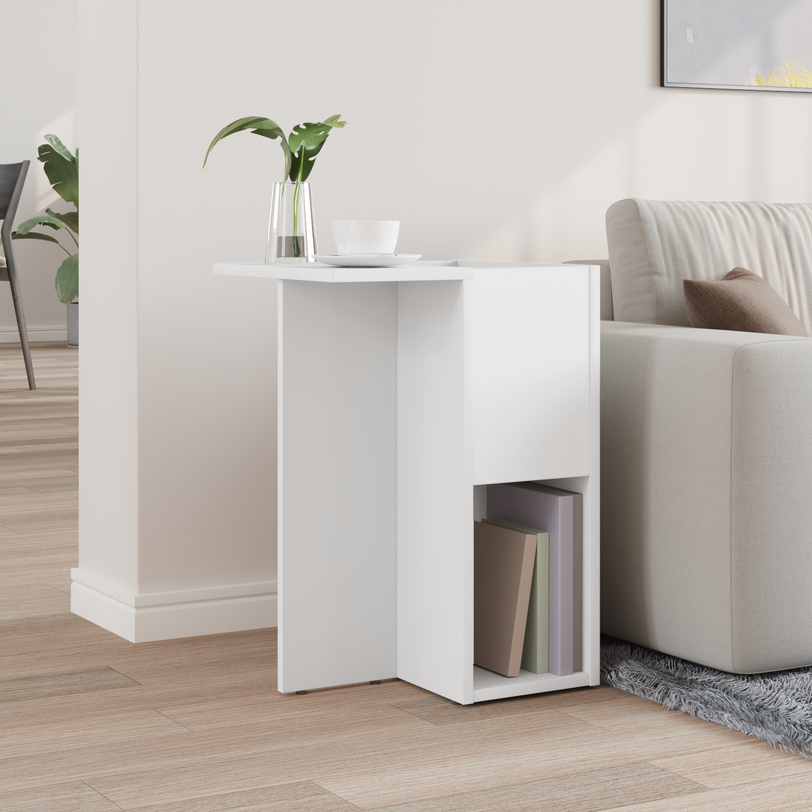 vidaXL Stolik końcowy Biały 35 x 40 x 55 cm Drewno inżynieryjne