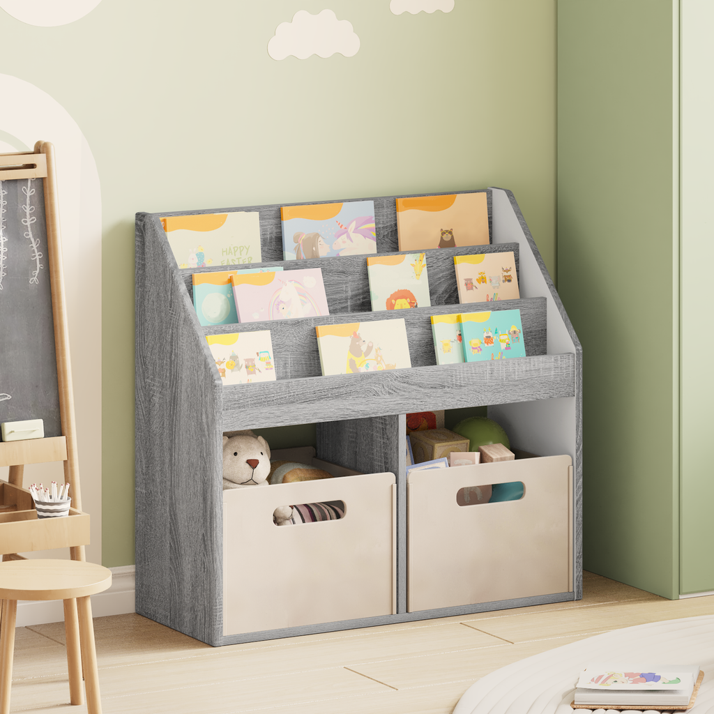 vidaXL Biblioteczka dla dzieci Szary Sonoma 72,5 x 29,5 x 69 cm