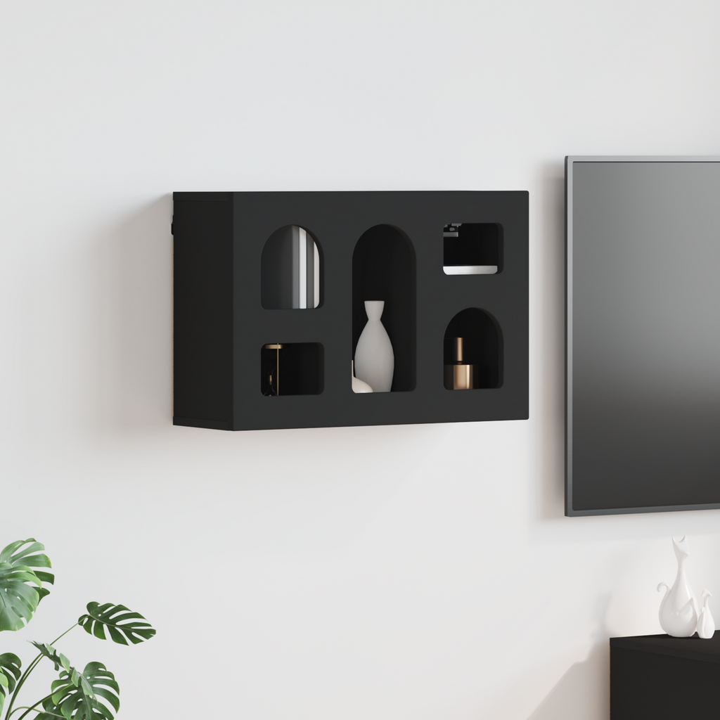 vidaXL Szafka wisząca ELST Czarny 60 x 20 x 40 cm Drewno inżynieryjne