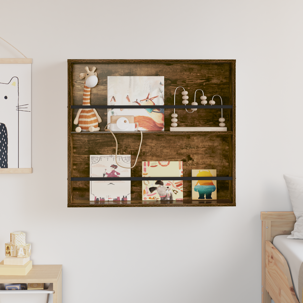 vidaXL Regał na gazety Dąb wędzony 80 x 12 x 70 cm Drewno inżynieryjne