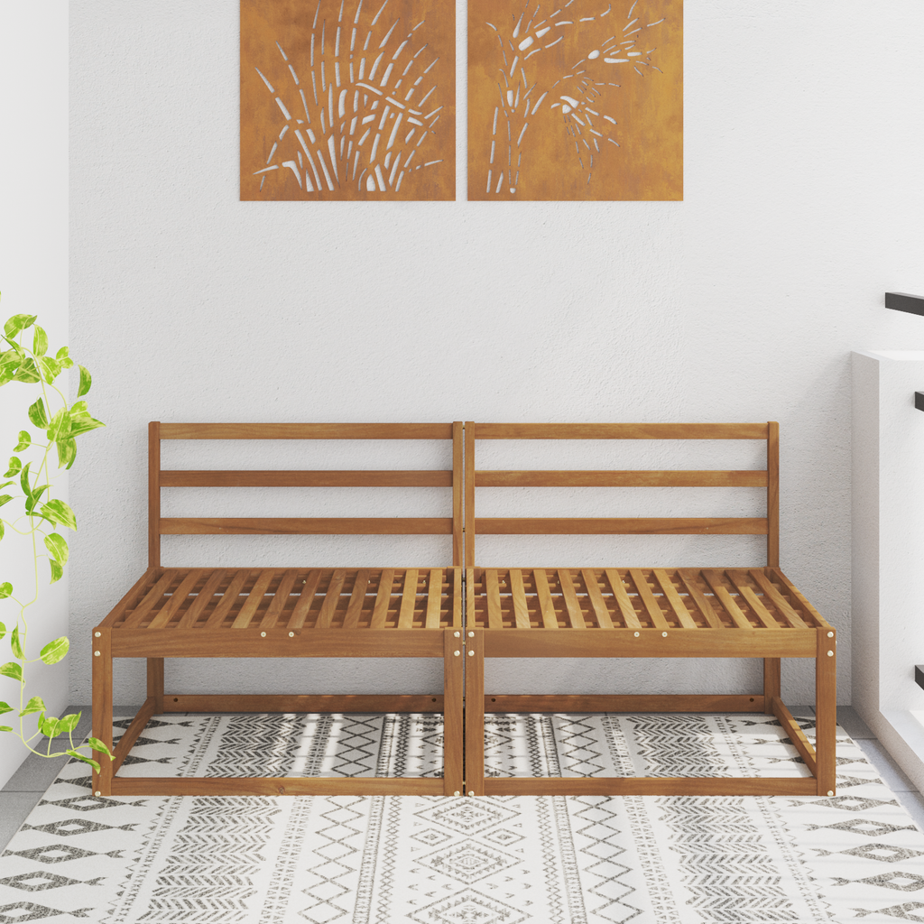 vidaXL 2 Sztuka Środkowa sofa ogrodowa Naturalny 158 x 83 x 73 cm