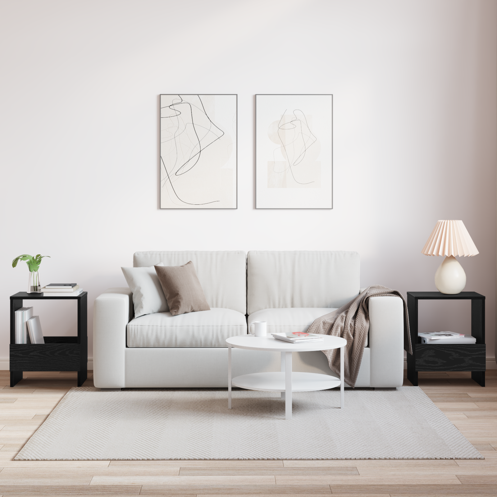 vidaXL Regał na gazety 2 szt. Czarny Dąb 35 x 30 x 45 cm