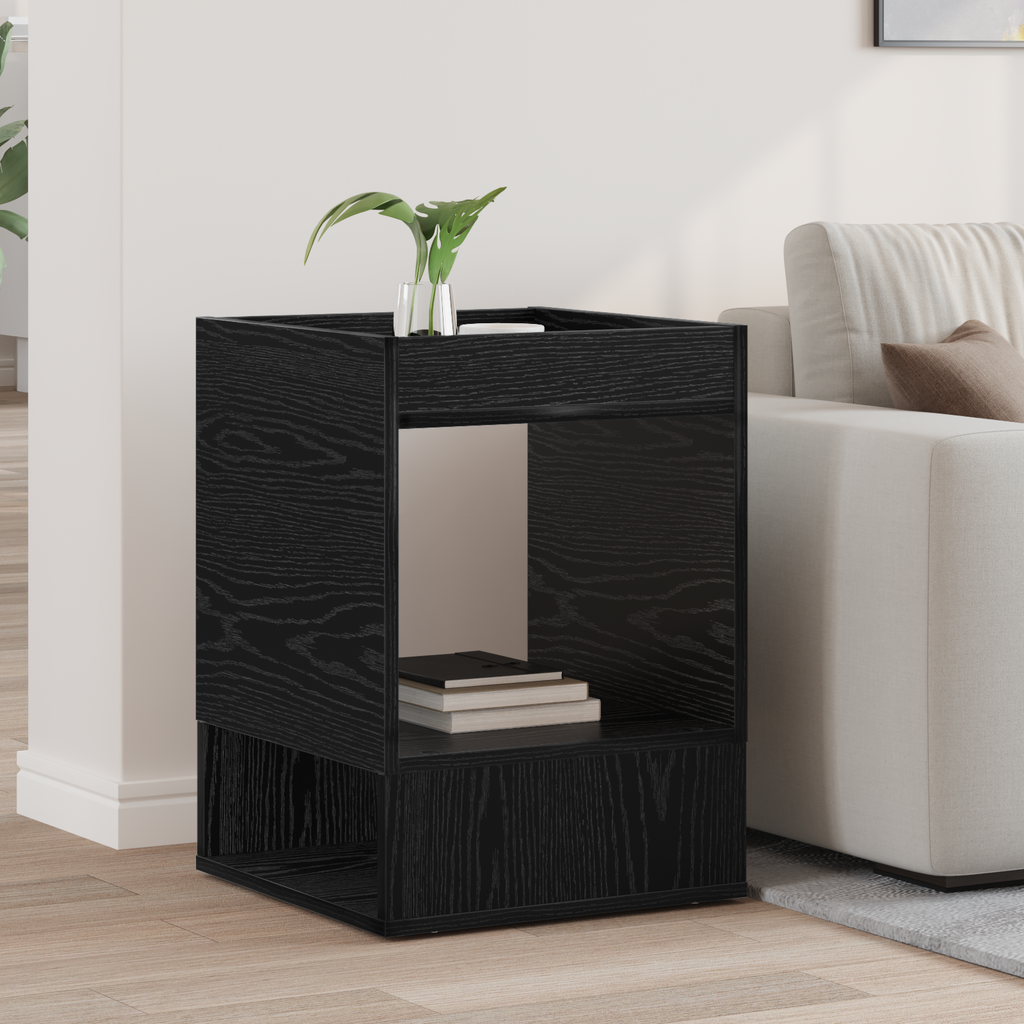 vidaXL Stolik końcowy Czarny Dąb 40 x 40 x 56 cm Drewno inżynieryjne