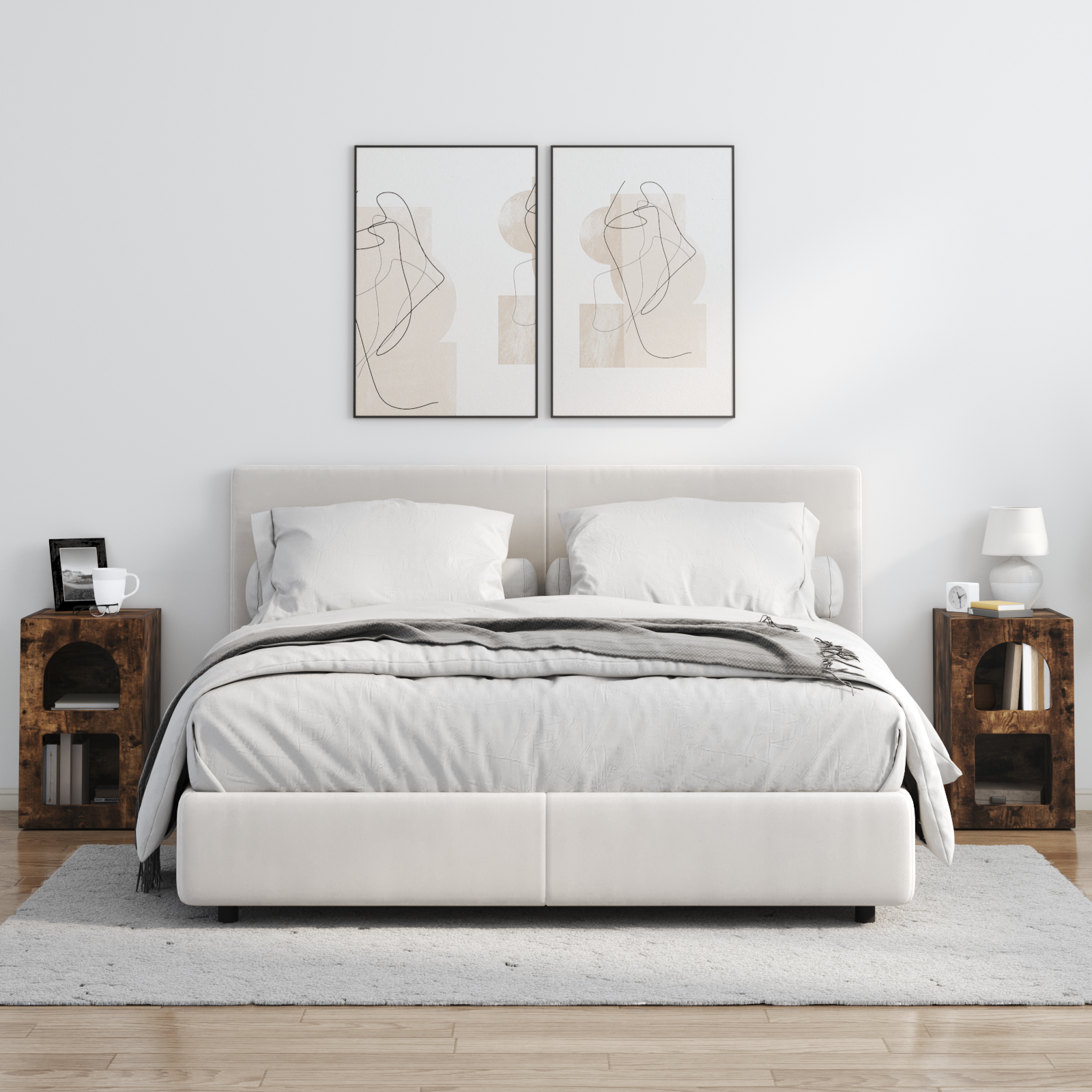 vidaXL Stolik nocny ELST 2 szt. Dąb wędzony 29,5 x 33,5 x 50 cm