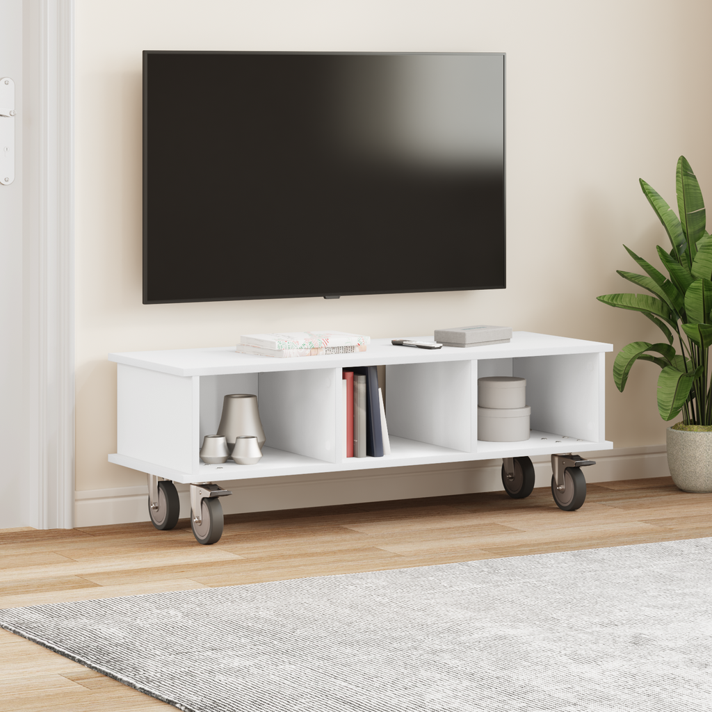 vidaXL Stół pod telewizor 100 x 35 x 35 cm Biały Drewno inżynieryjne