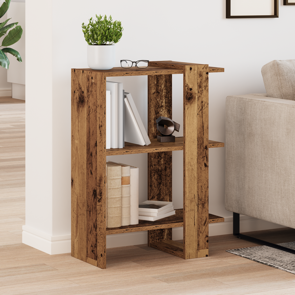 vidaXL Półka na książki 2 poziomy 52 x 25 x 71,5 cm Stare drewno