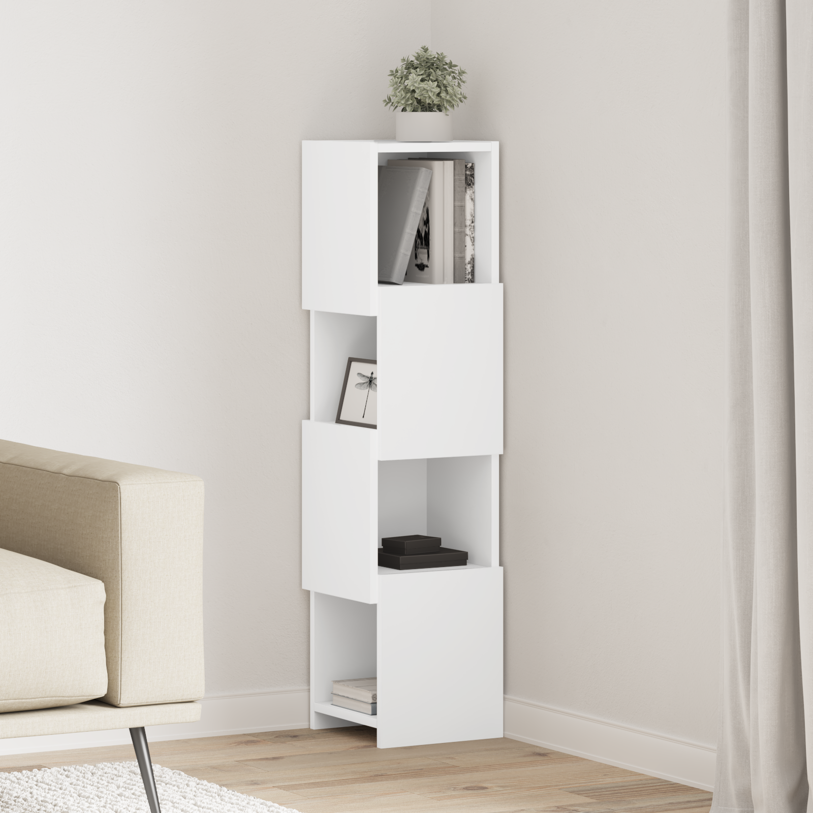 vidaXL Szafka narożna 25,5x25x102cm Drewno inżynieryjne