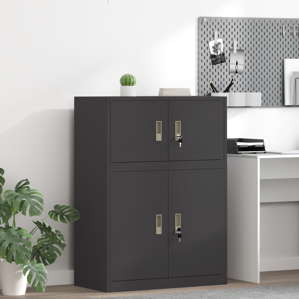 vidaXL Szafka do przechowywania Czarny 80 x 40 x 40 cm Stal