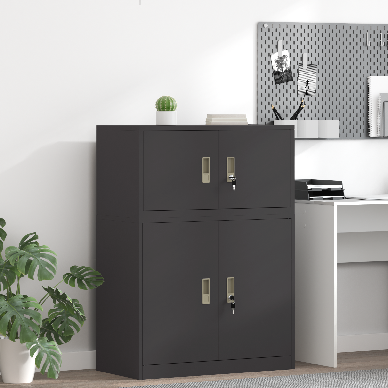 vidaXL Szafka do przechowywania Czarny 80 x 40 x 40 cm Stal
