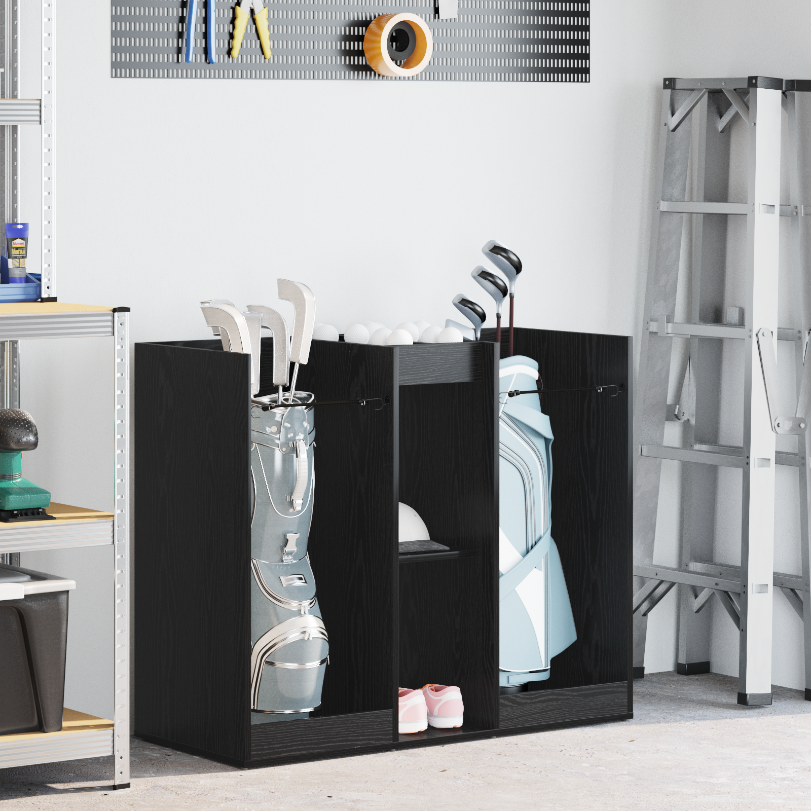 vidaXL Szafka golfowa Gładki Czarny Dąb 102 x 45 x 85,5 cm