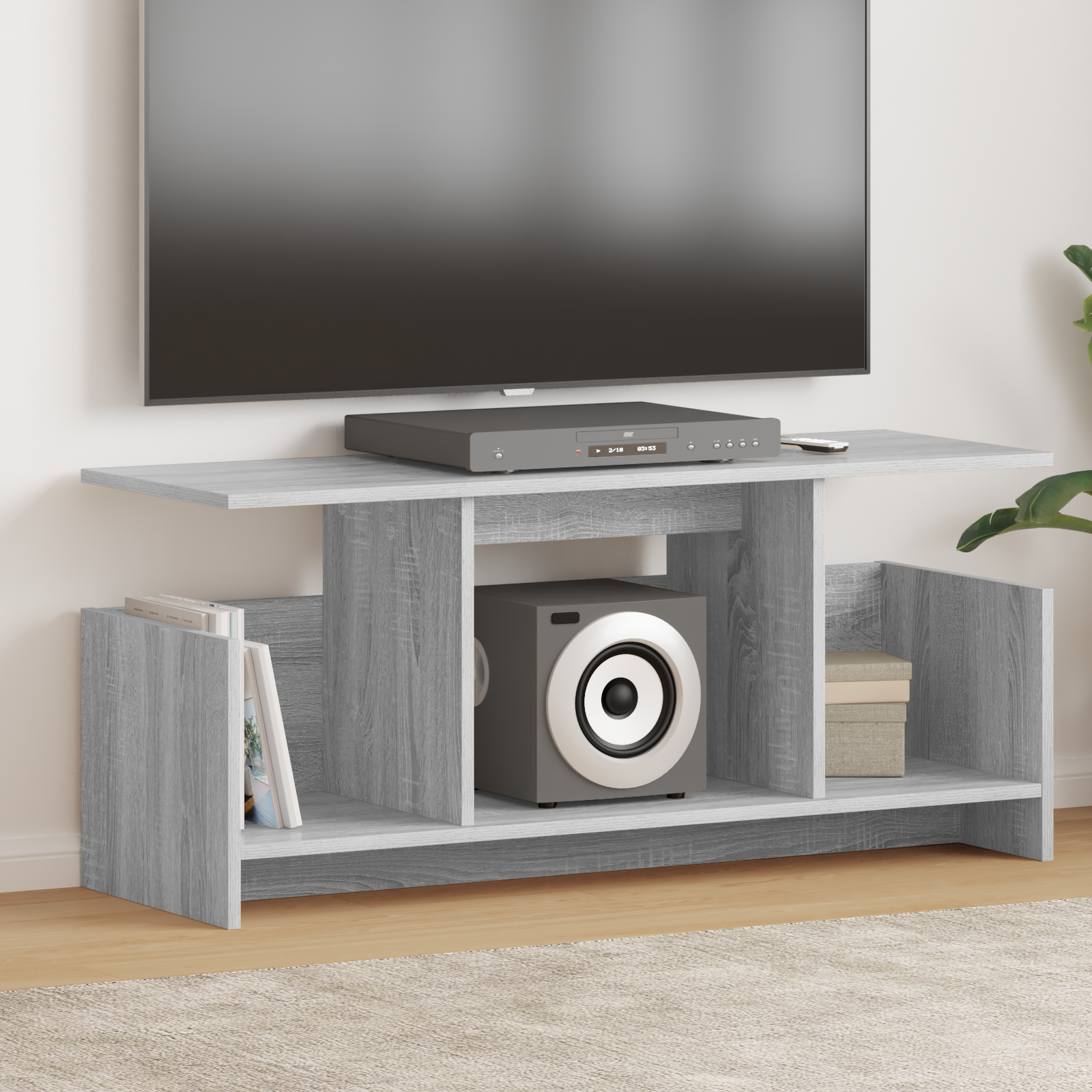 vidaXL Stół pod telewizor 102 x 35 x 45 cm Szary Sonoma