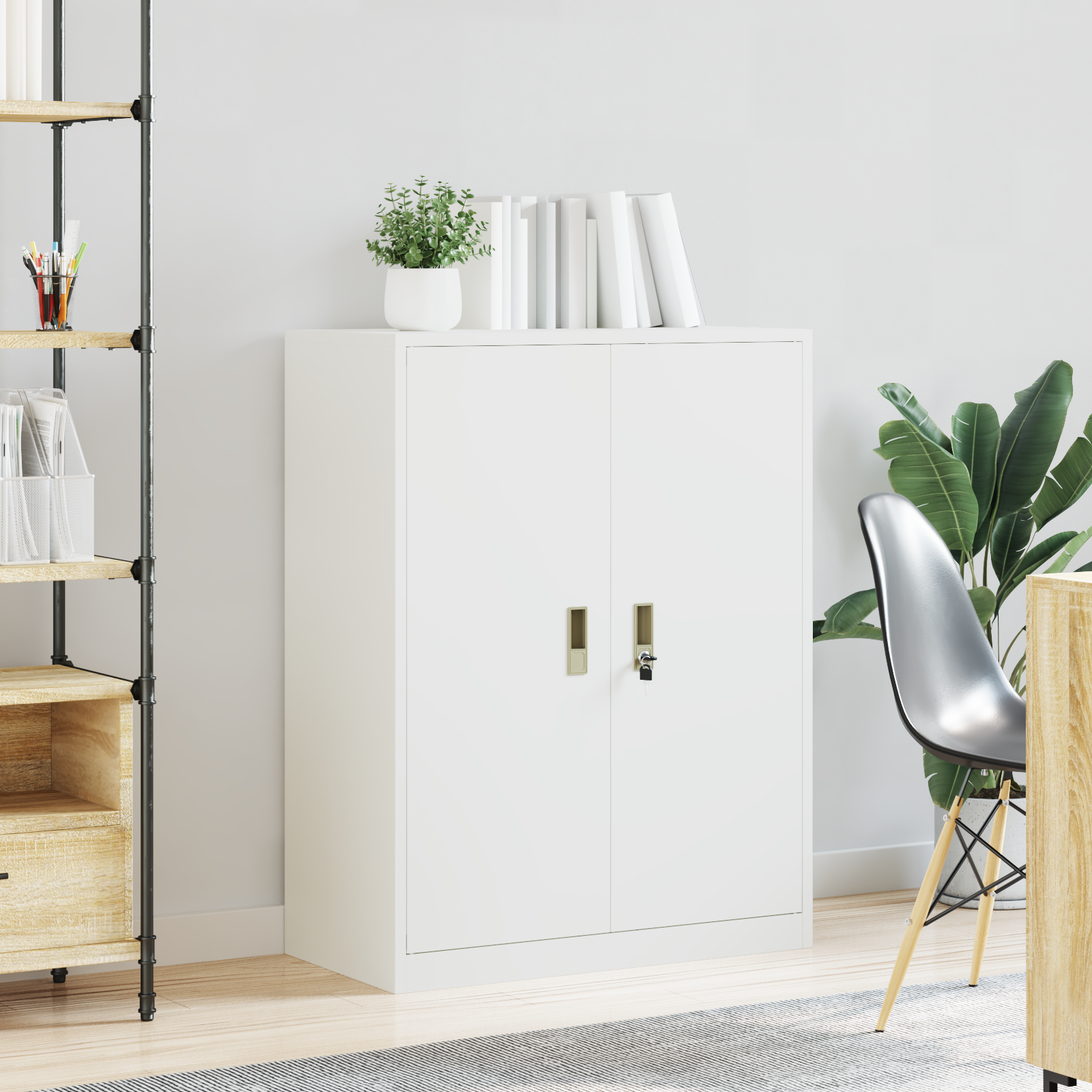 vidaXL Szafka do przechowywania Biały 80 x 40 x 105 cm Stal
