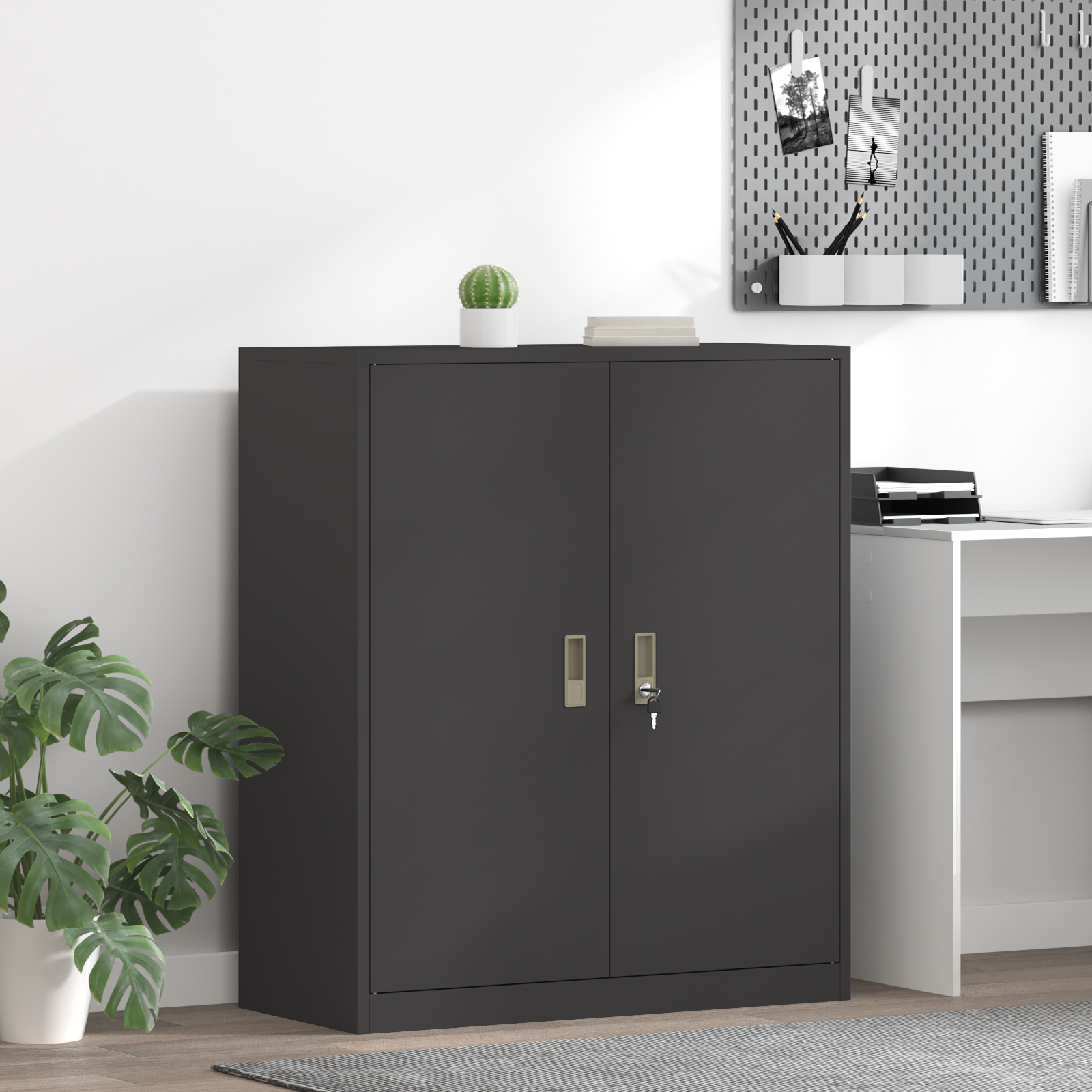 vidaXL Szafka do przechowywania Czarny 90 x 40 x 105 cm Stal