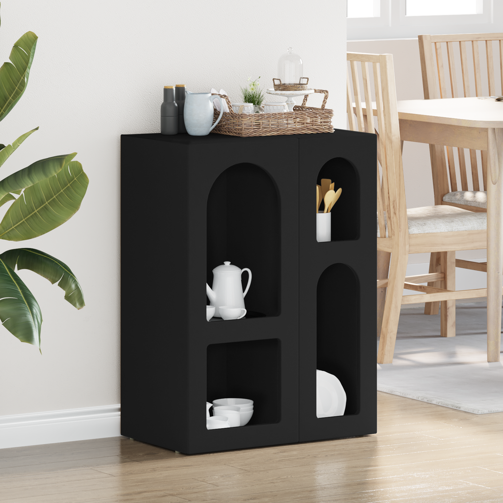 vidaXL Bufet ELST Czarny 59 x 35 x 80.5 cm Drewno inżynieryjne