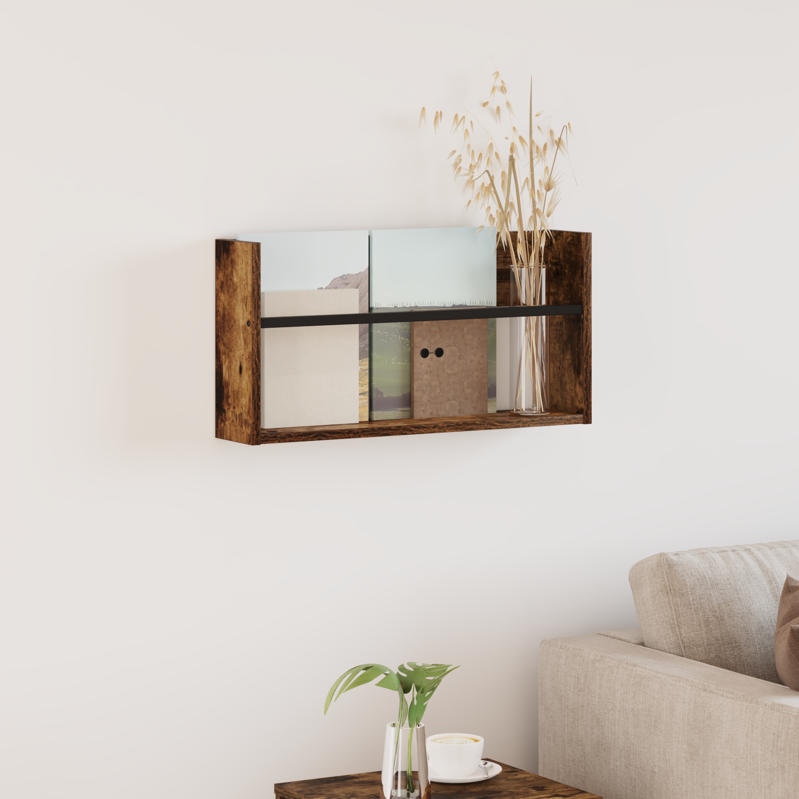 vidaXL Regał na gazety Dąb wędzony 60 x 12 x 30 cm Drewno inżynieryjne