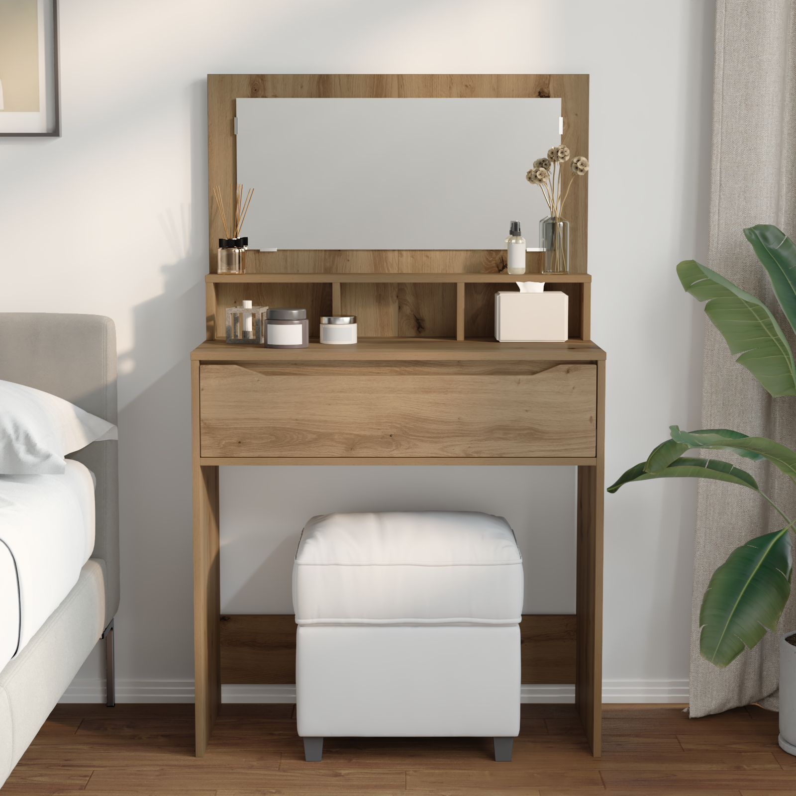 vidaXL Toaletki do sypialni Dąb rzemieślniczy 80 x 39,6 x 135 cm