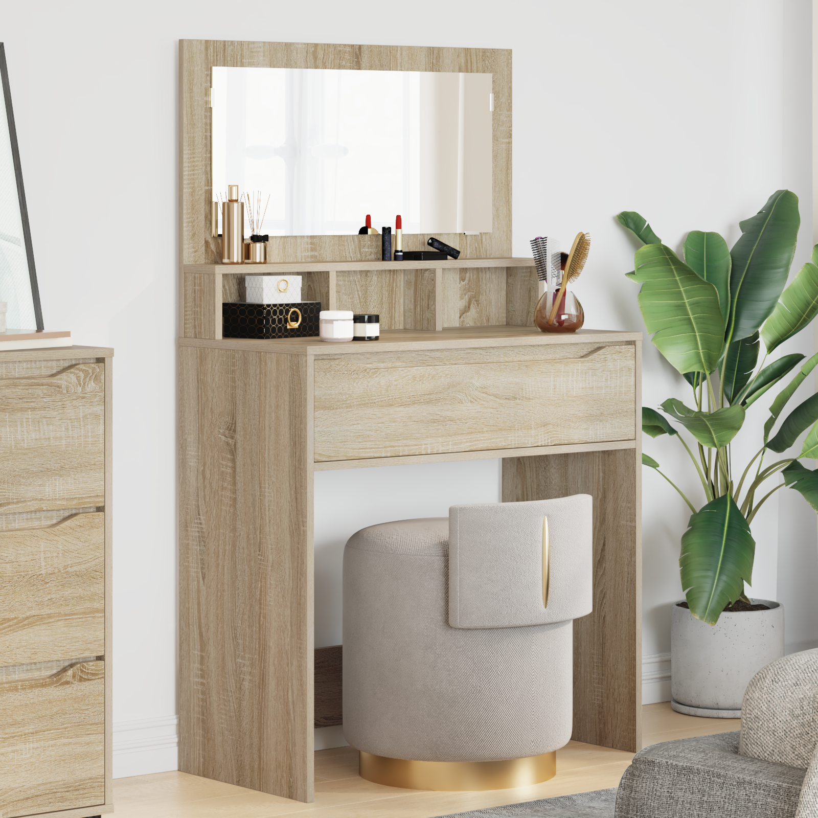 vidaXL Toaletki do sypialni z szufladą Dąb Sonoma 80 x 39,6 x 135 cm