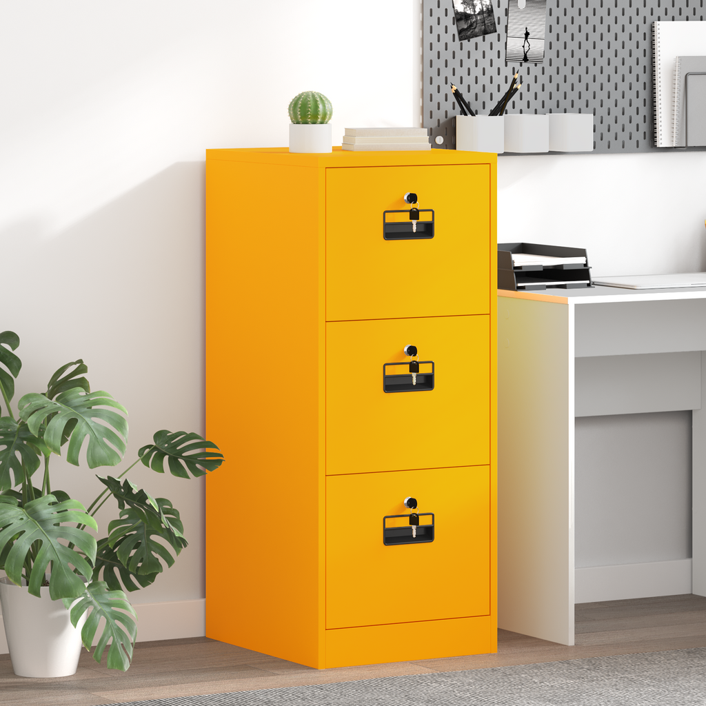 vidaXL Szafka na dokumenty Musztardowy Żółty 44 x 50 x 106.5 cm