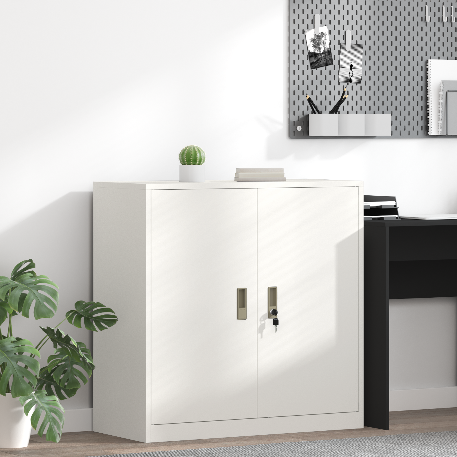 vidaXL Szafka do przechowywania Biały 90 x 40 x 90 cm Stal