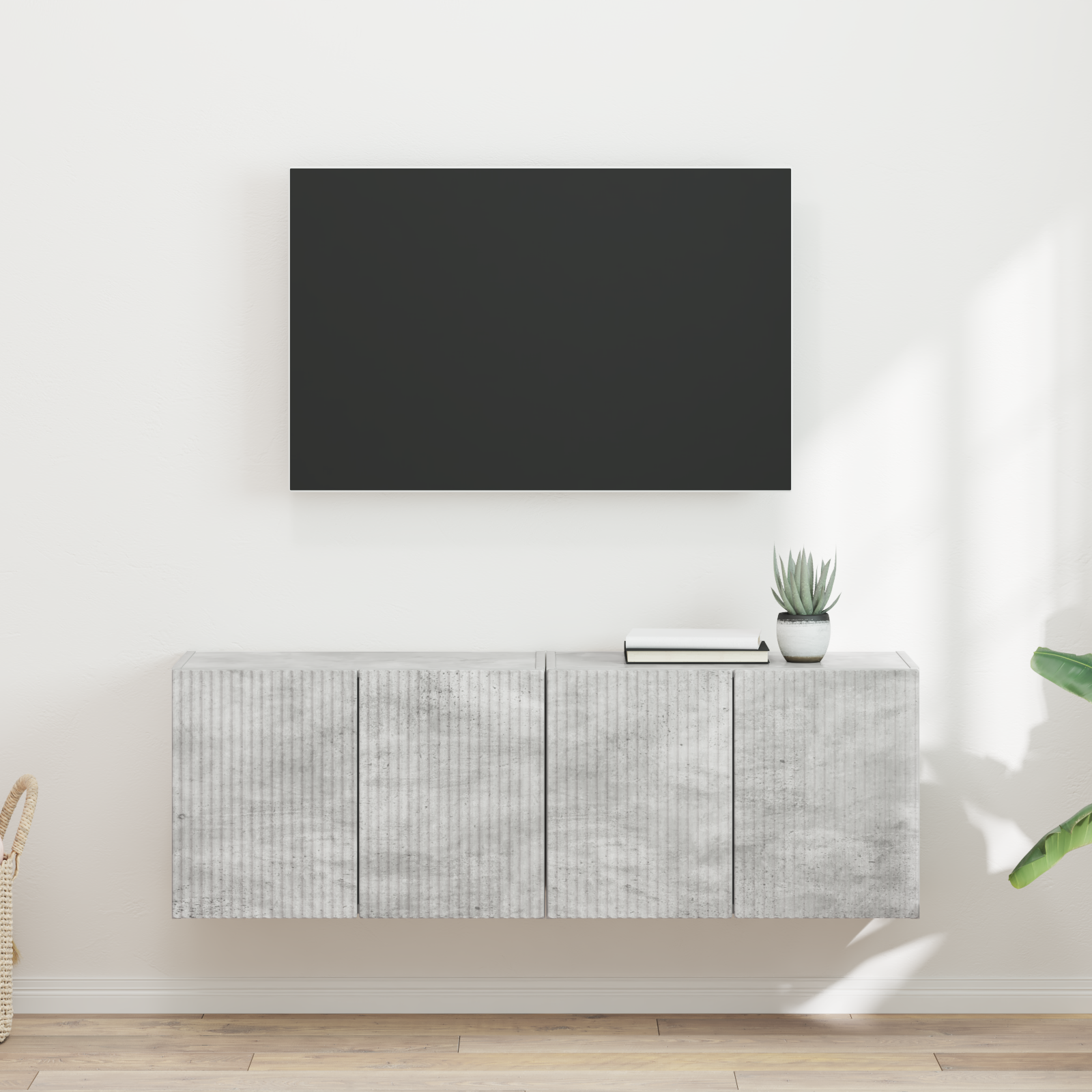 vidaXL Szafka pod telewizor 2 pcs Betonowy szary 59,5 x 31 x 40 cm