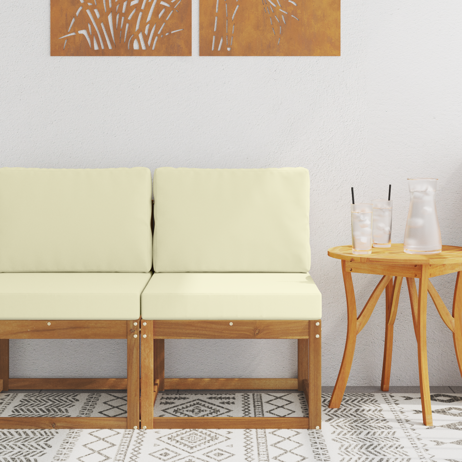 vidaXL Środkowa sofa ogrodowa Lite Drewno Akacji
