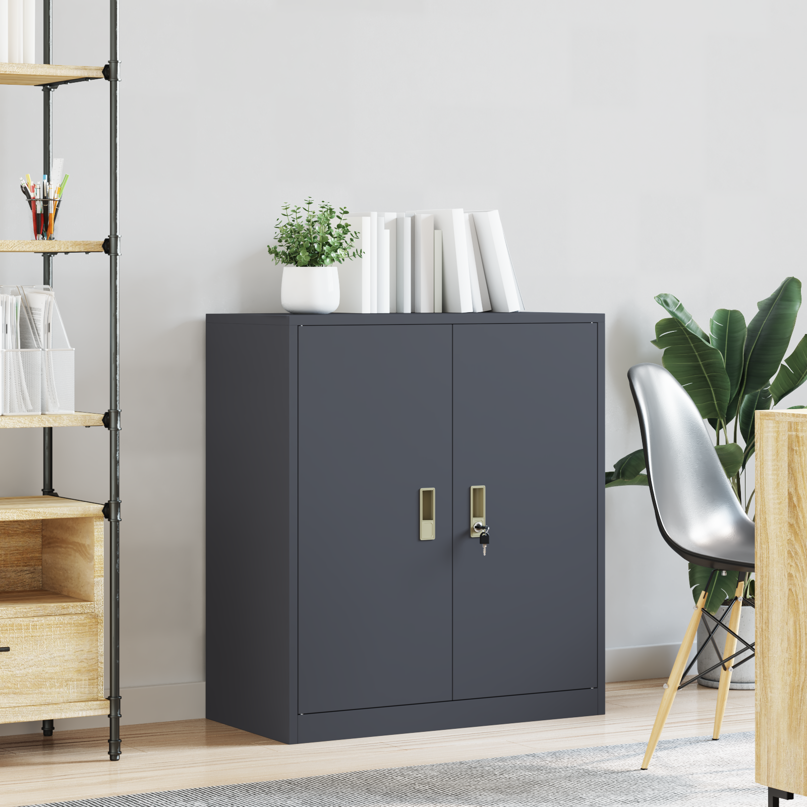 vidaXL Szafka do przechowywania Antracyt 80 x 40 x 90 cm Stal