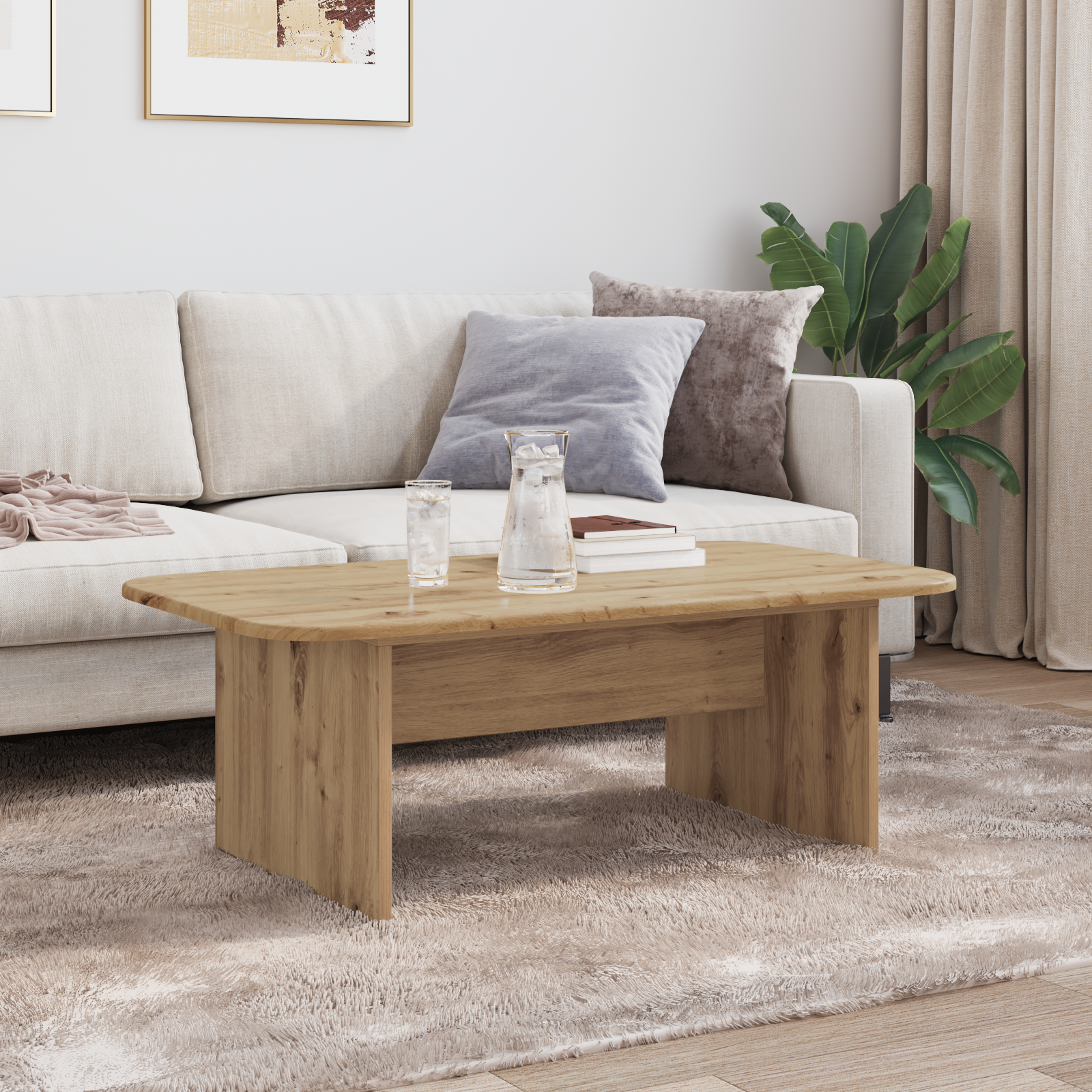 vidaXL Stolik kawowy Dąb rzemieślniczy 93 x 53 x 33 cm