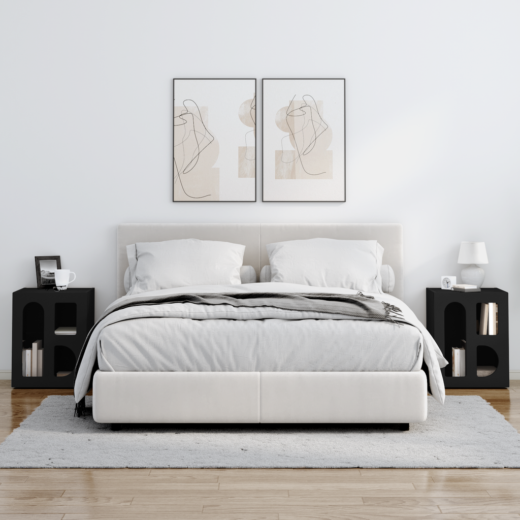 vidaXL Stolik nocny ELST 2 szt. Czarny 40 x 35 x 50 cm