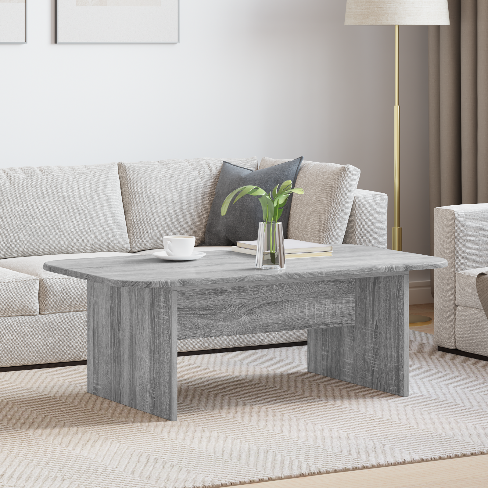vidaXL Stolik kawowy Szary Sonoma 93 x 53 x 33 cm Drewno inżynieryjne